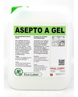 GEL HYDROALCOOLIQUE DESINFECTANT POUR LES MAINS ASEPTO A GEL 5 LITRES IDEAL CHIMIC