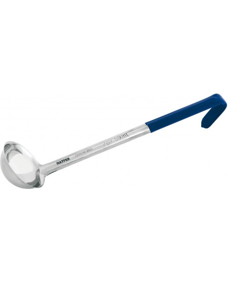 louche inox portion poignée PVC 6 cl bleu