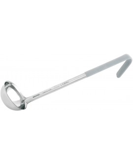 louche inox portion poignée PVC 12 cl gris