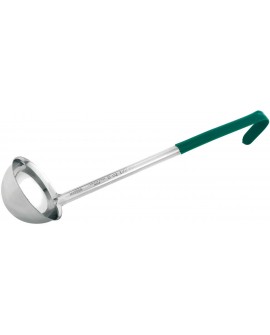 louche inox portion poignée PVC 17,5 cl vert