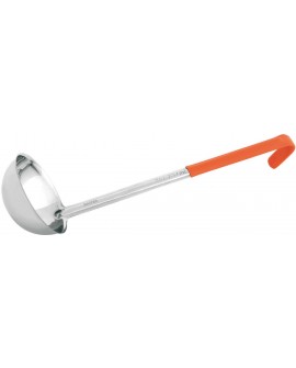 louche inox portion poignée PVC 23,5 cl orange