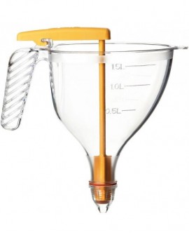 entonnoir gradué à piston copolyester transparent avec support et 4 douilles - 1.5 L