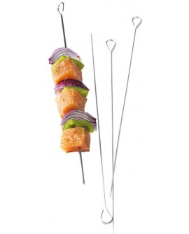 lot de 12 brochettes inox 25 cm