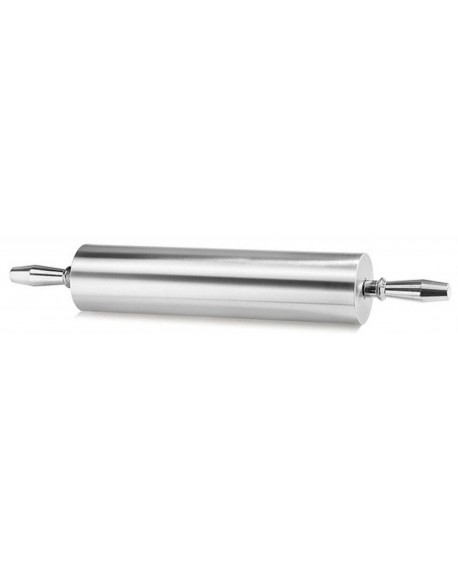 rouleau à pâte aluminium avec poignées tournantes 38 cm diamètre 9 cm