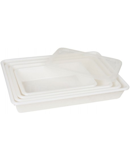 couvercle pour bac rectangulaire plat PEHD 43.5x28.5x8 cm
