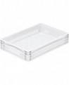 bac gerbable ajouré fond plein blanc 400x300 polypropylène hauteur 10 cm