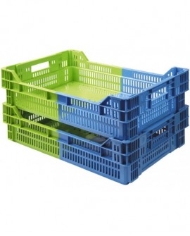 bac gerbable emboîtable ajouré bleu et vert 600 x400 hauteur 15,3 cm 27