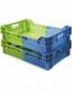 bac gerbable emboîtable ajouré bleu et vert 600 x400 hauteur 24,4 cm 45