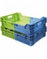 bac gerbable emboîtable ajouré bleu et vert 600 x400 hauteur 24,4 cm 45