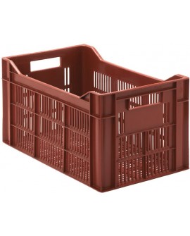 bac gerbable PEHD couleur brique 500x300 hauteur 26.5 cm - 30 L