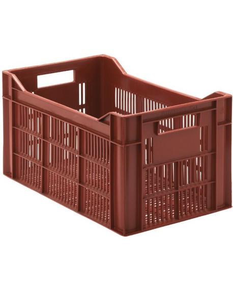bac gerbable PEHD couleur brique 500x300 hauteur 26.5 cm - 30 L