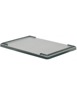 couvercle pour bacs gerbables pleins ou ajourés gris 600x400