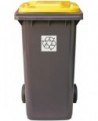 poubelles tri sélectif 55x48.5x93 cm 120 l jaune