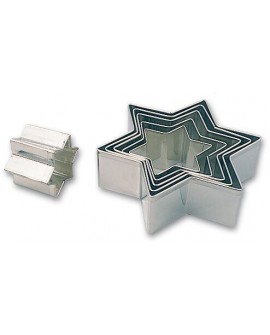 boîte de 6 découpoirs fer blanc étoiles de 4 à 11 cm
