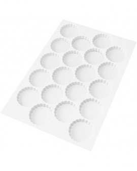 plaque de 72 découpoirs ABS ronds cannelés 4.5 cm