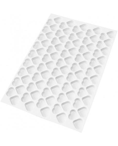 plaque de 95 découpoirs ABS ronds coeurs 4.8 cm