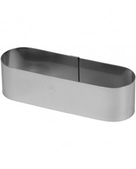 cercle en acier inoxydable oblong 14,5x4,5 cm hauteur 4 cm
