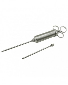 seringue à sauce inox 6 cl avec aiguilles de 4 et 6 mm