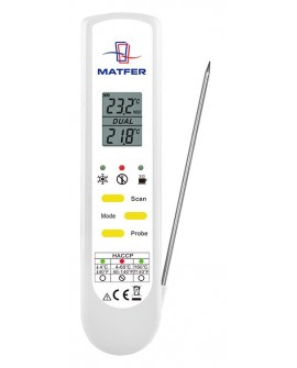 thermomètre DUO infra-rouge sonde repliable IP65 de -55° à +330° c