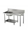 Table d'entrée droite lave vaisselle avec bac et TVO 1600 mm PVLaboConcept