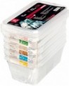 lot de 5 bacs Modulus rigides en polypropylène GN 1/4 avec couvercles - 3.5