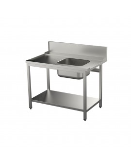 Table d'entrée gauche lave vaisselle avec TVO et bac 1600 mm PVLaboConcept