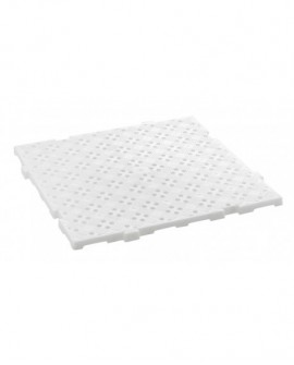 lot de 4 dalles caillebotis haccp 50x50x2,2 cm 1m² blanc
