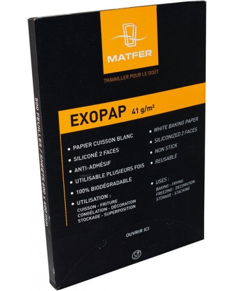 Exopap 500 feuilles de papier siliconé blanchi GN 1/1 53x32 cm