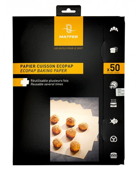 Ecopap 50 feuilles de papier siliconé kraft 40x30 cm