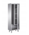 Armoire de rangement inox à balais et produits d'entretien 1 porte PVLaboConcept