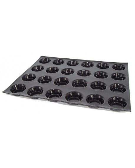 Flexipan 60x40 plaque de 48 quichettes tartelettes unies 4.8 cm