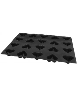 Flexipan 60x40 plaque de:20 coeurs galbés 7.5x6.5 cm