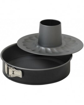 biscuit rond démontable à charnière avec 2 fonds 28 cm anti-dérapant