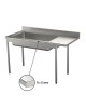 Table de déboîtage inox 15/10 ème 3X GN 1/1 pieds carrés 1500 mm PVLaboConcept