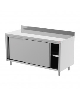 Meuble bas inox adossé portes coulissantes 1000 mm PVLaboConcept