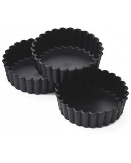 Exoglass 12 tourtières cannelées 10 cm