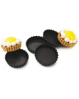Exoglass 12 tartelettes rondes cannelées 11 cm