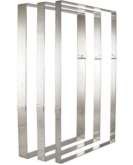 cadre rectangulaire extra-fort inox à entremets 37.5x27.5x3.5 cm pour plaque 40x30 cm