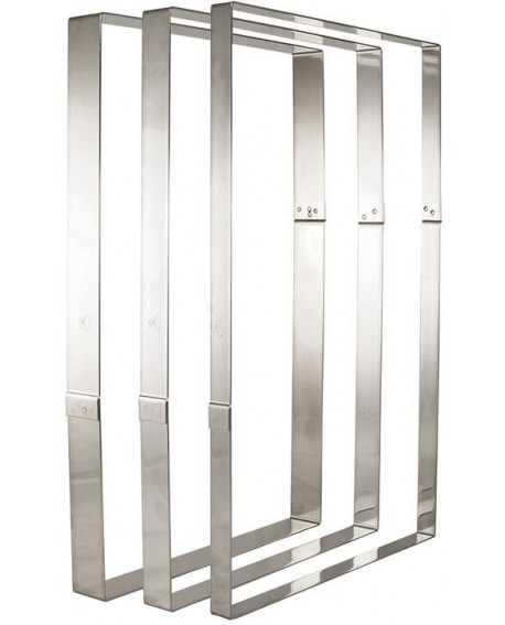 cadre rectangulaire extra-fort inox à mousses 37.5x27.5x4.5 cm pour plaque 40x30 cm