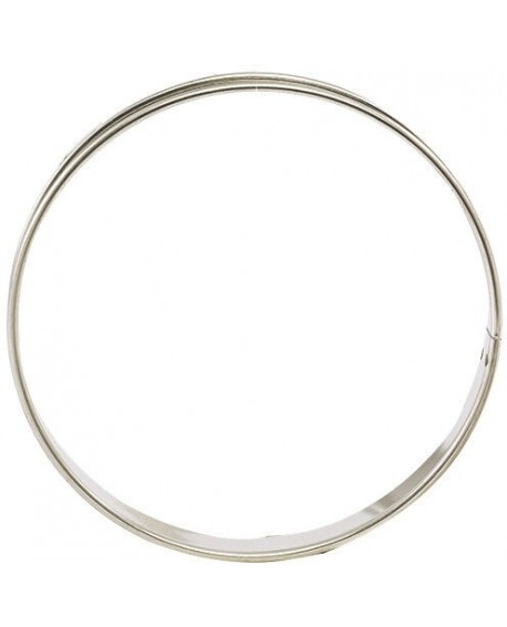 lot 6 cercles à tartes inox 2 bords roulés 9 cm hauteur 1.6 cm