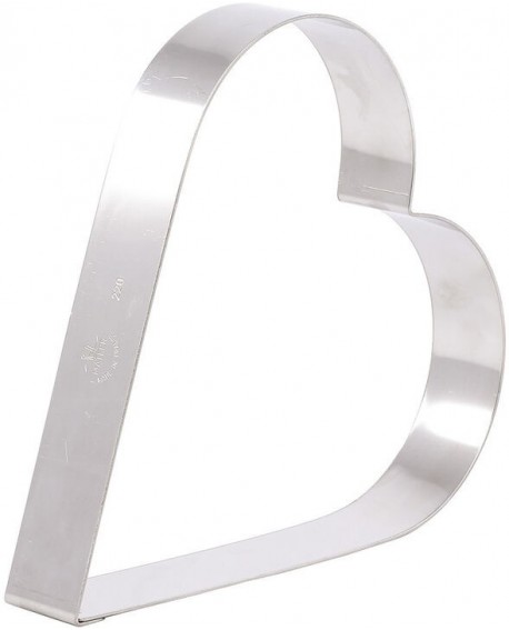 cercle à entremets coeur pour deux inox hauteur 3.5 cm 12 cm