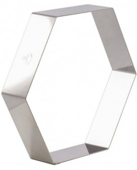 cercle à entremets hexagone inox hauteur 4.5 cm 22 cm