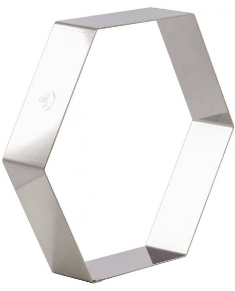 cercle à entremets hexagone inox hauteur 4.5 cm 22 cm