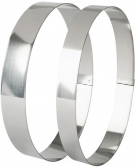 cercle à entremets ovales inox hauteur 3.5 cm 19 cm