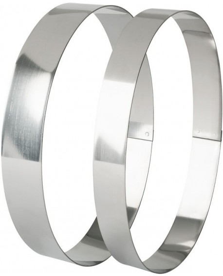 cercle à entremets ovales inox hauteur 3.5 cm 19 cm