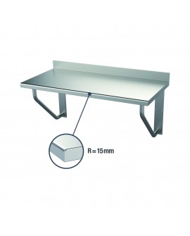 Table suspendue inox adossée 2000 mm PVLaboConcept