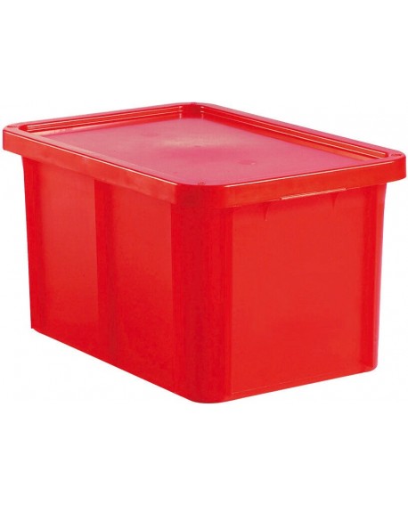 bacs de couleur pour HACCP avec couvercle 600x400 hauteur 23 cm 35 rouge