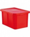 bacs de couleur pour HACCP avec couvercle 600x400 hauteur 23 cm 35 rouge