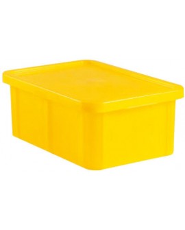bacs de couleur pour HACCP avec couvercle 600x400 hauteur 23 cm 35 jaune