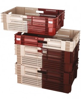 bacs gerbables emboîtable ajourés bruns et beiges 600x400 hauteur 23,2 cm 45